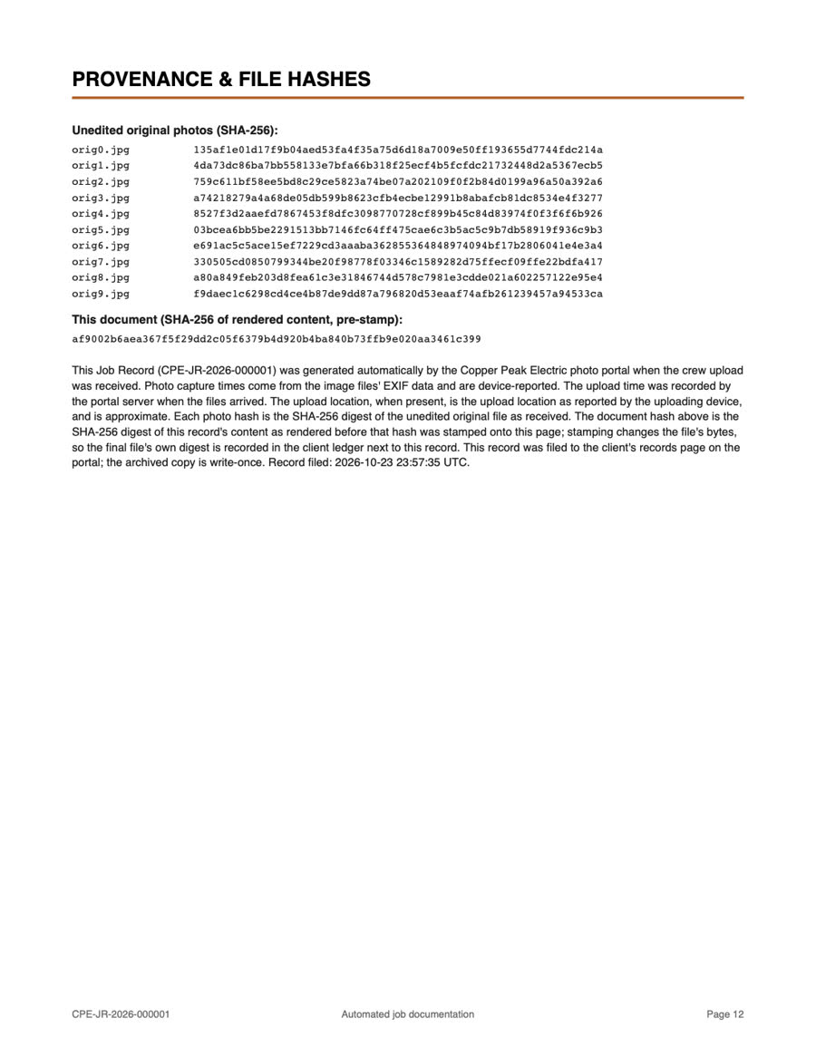 Job Record page 12 of 12